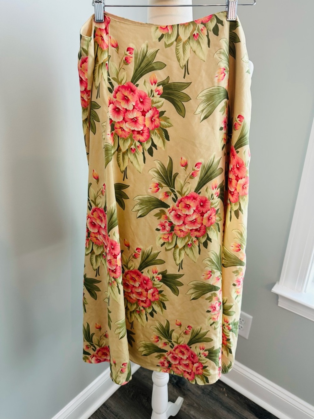 Jones New York Vintage 90’s Silk Skirt Floral Print Full Lined Casual Church 12